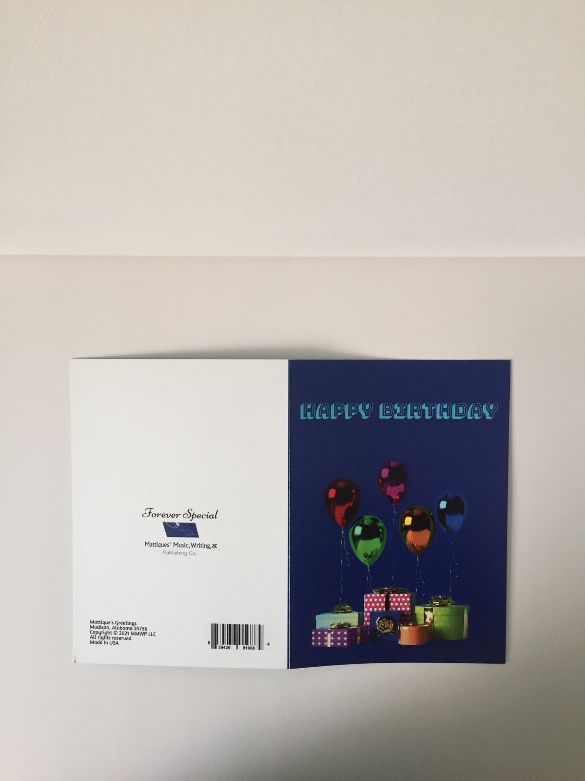 Happy Birthday Shiny Balloons 5x7 B-Day card.