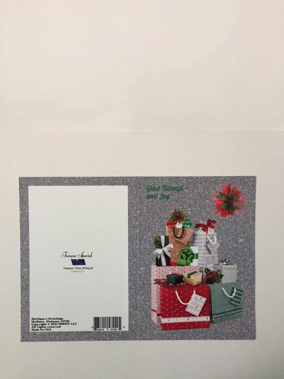 Glad Tidings and Joy Christmas 5x7 Card.
