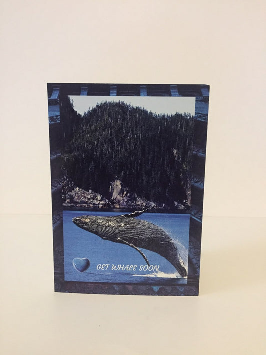 Get Whale Soon 5x7 Get Well Card.