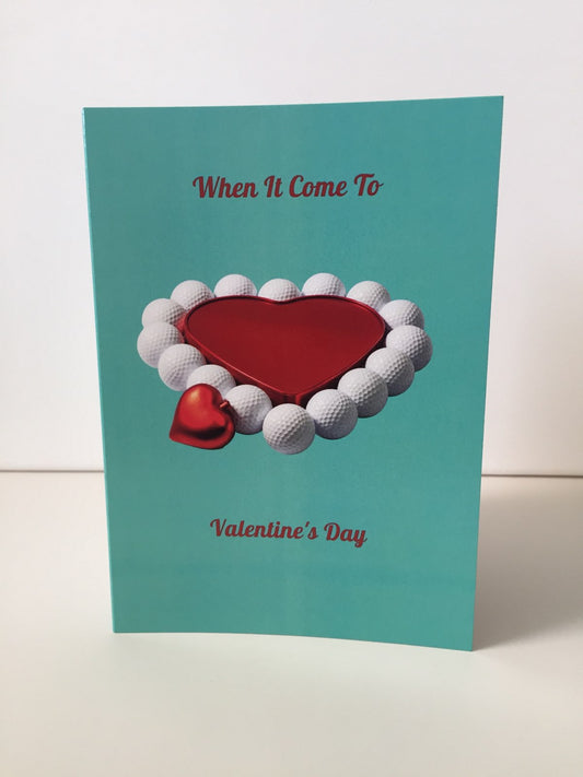 Golf Balls 5x7 Valentine Card.