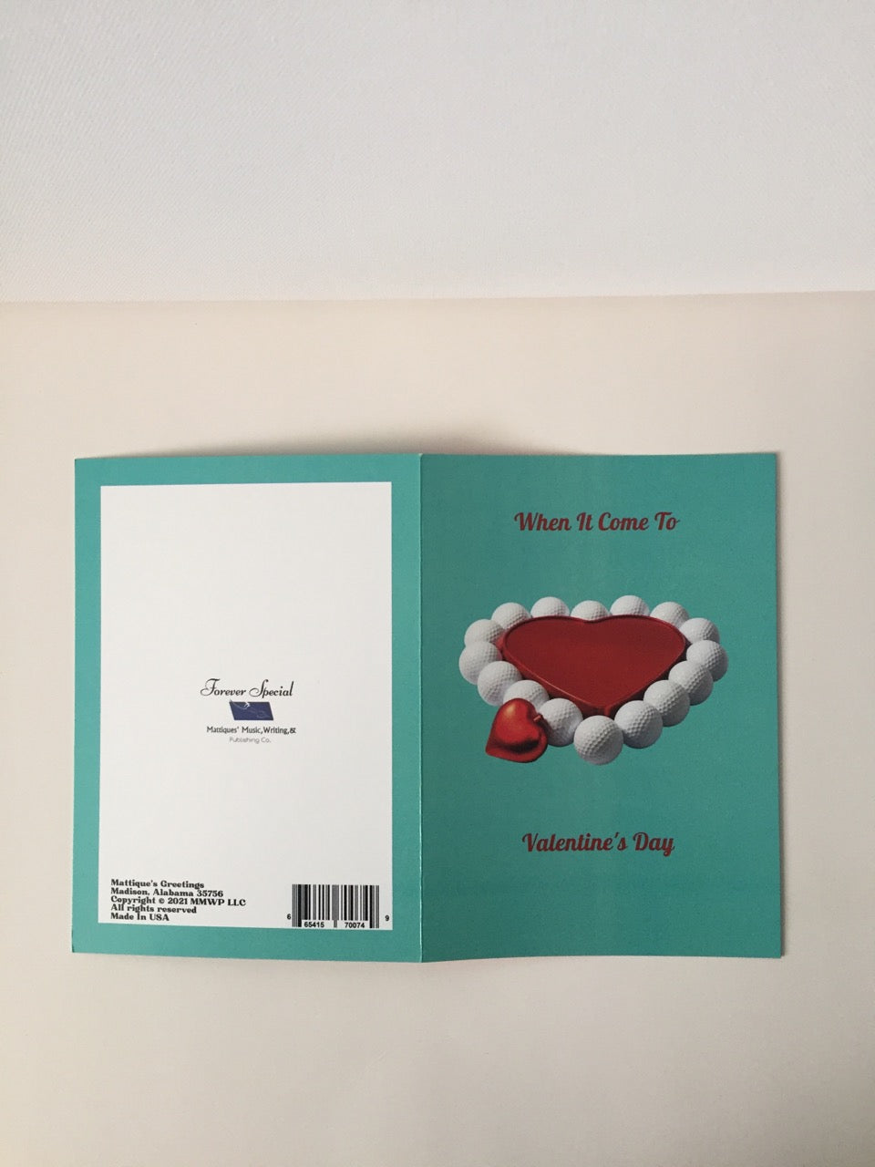 Golf Balls 5x7 Valentine Card.