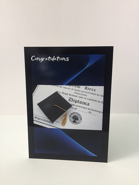 Congratulations/ Picture of Diploma 5x7 Graduation Card