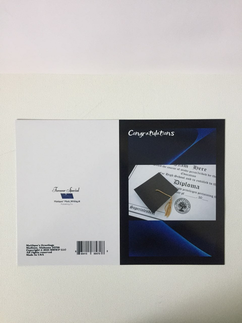 Congratulations/ Picture of Diploma 5x7 Graduation Card